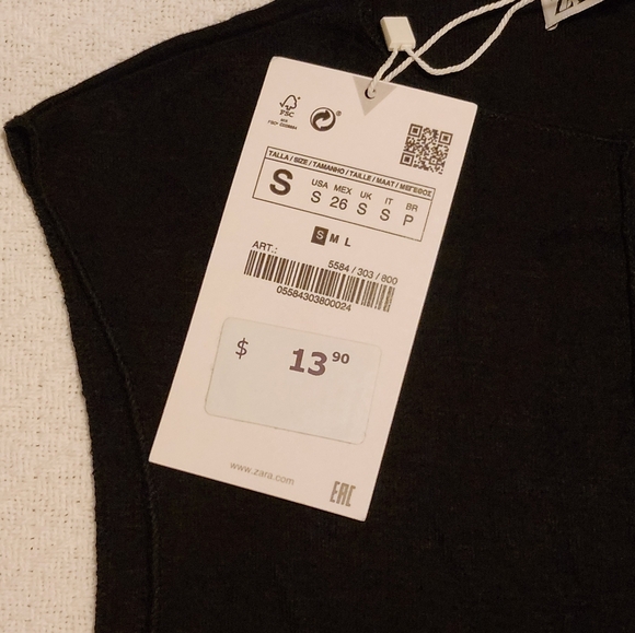 (SOLD) ZARA NWT Casual Black Sleeveless Top. Size XS/Small. 🖤 - Picture 6 of 6